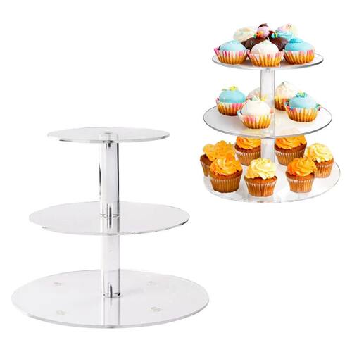 1Set Acrylic Cake Rack Detachable Cupcake Display Stand Wedd