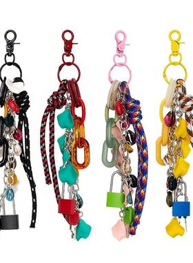 Multi-Functional Diy Acrylic Bag Charms keychain Lock Chain