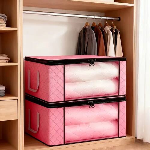 1/6pcs Jumbo Foldable Storage Bins with Clear Window-Zippere