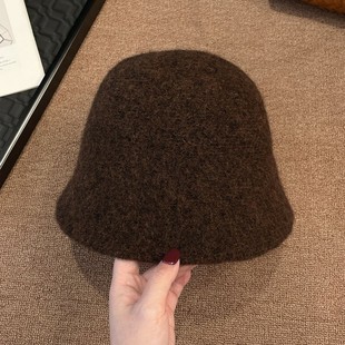 焦糖可可！复古美拉德秋冬毛呢渔夫帽百搭时尚保暖水桶帽女日系in