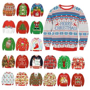 Xmas Christmas Novelty Ugly Warm Sweater Female Tops Clothes