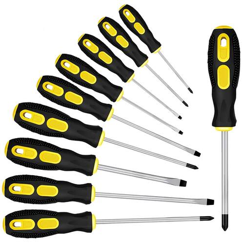Massage Handle Screwdriver, Flat/cross Screwdriver, Rubber C