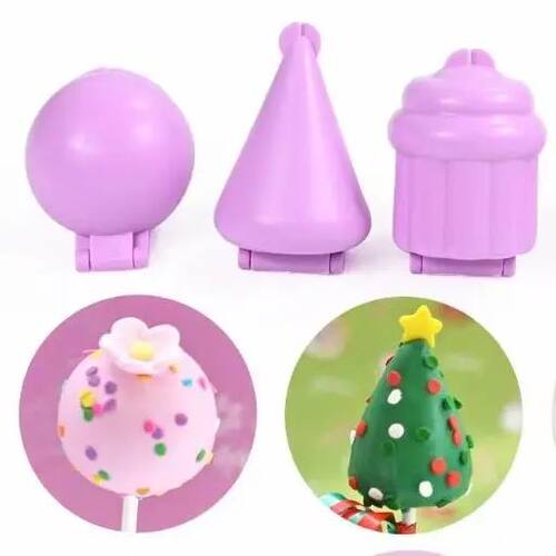 4pcs/set Round/Heart/Cone/Cupcake Lollipop Mold Plastic Cook