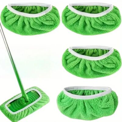 4 Piece Green Mop Cloth, Reusable, Suitable for Busy Househo