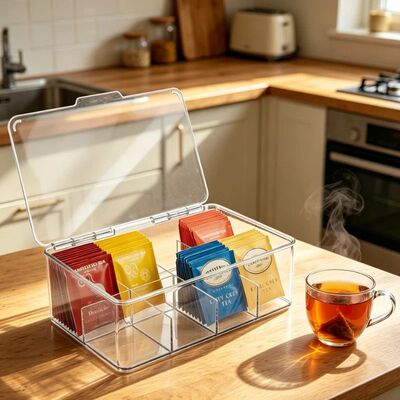 8 Grids Tea Bag Storage Box Office Multifunctional Storage B