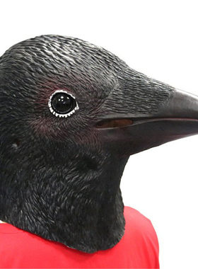 Crow Bird Cosplay Mask  万圣节黑色乌鸦面具鸟嘴乳胶头套