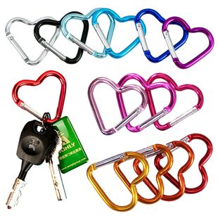 1 Pcs Heart-shaped Aluminum Carabiner Key Chain Clip Outdoor