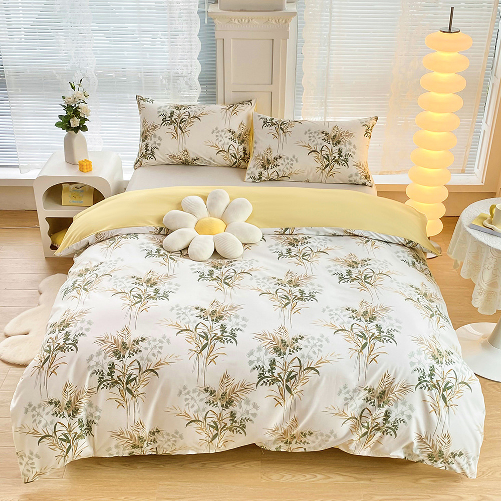 Bedding cover pillowcase printed bedsheet 3/pcs set 床品