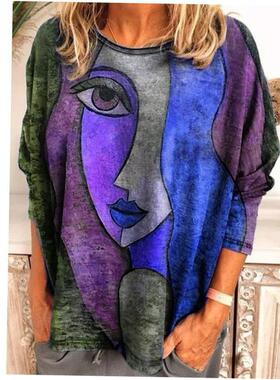 2023 Plus size Autumn women tops loose ladies T-shirt S-5XL