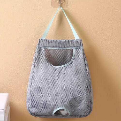 1 Practical Gray Mesh Storage Bag, Multifunctional Portable