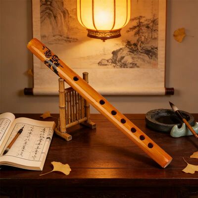 Beginner Bamboo Flute (Dizi) 6 Hole Vertical Flute in Key of