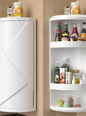 Rotating shelf kitchen countertop wall mounted corner cabine
