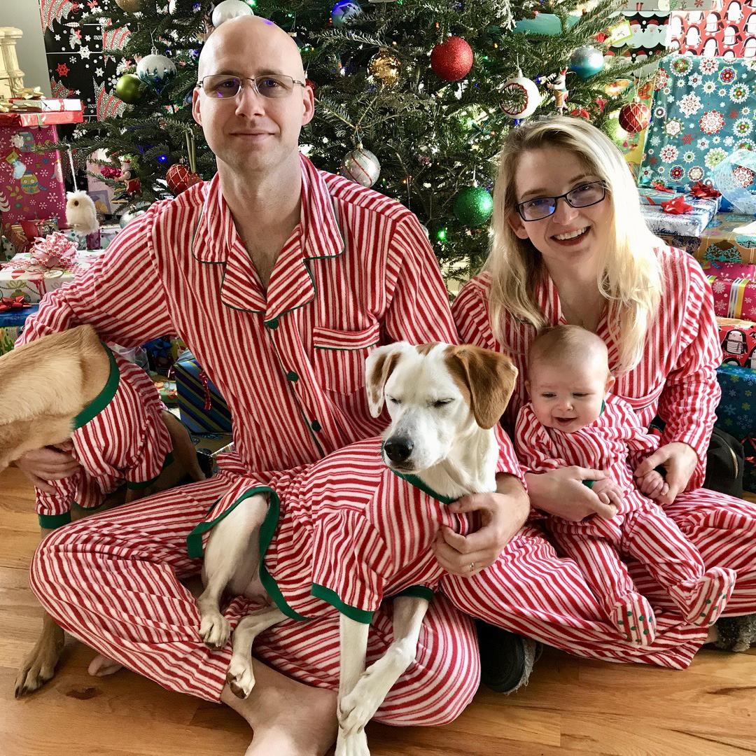 Christmas pajamas family set striped pyjamas Couples lovers
