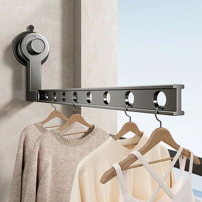 Suction Cup Folding Clothes Drying Rack for Balcony Without