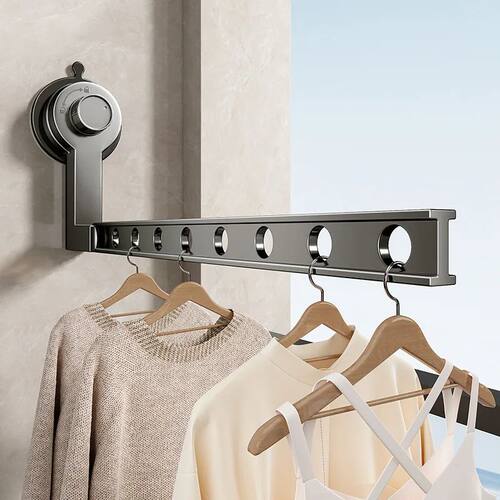 Suction Cup Folding Clothes Drying Rack for Balcony Without