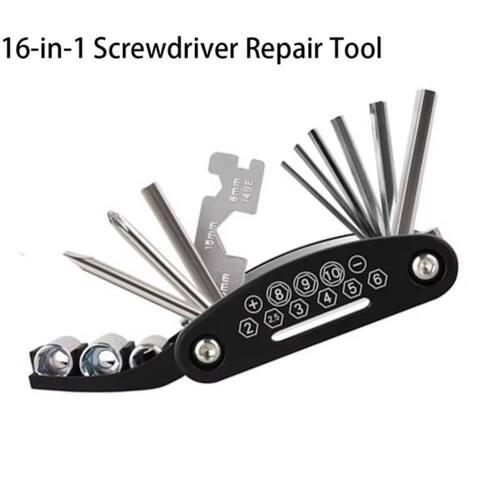 16-in-1 Portable Bicycle Repair Tool Kit Hex Wrench Nut Tire