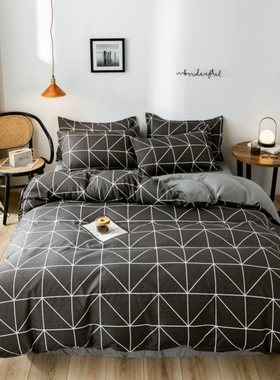 4pc bedsheet set flat sheet student bed cover single/double