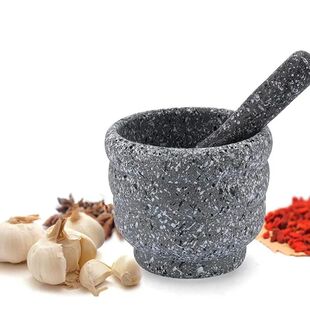 Pestle And Mortar Kit Manual Garlic Spice Press Pounder Salt