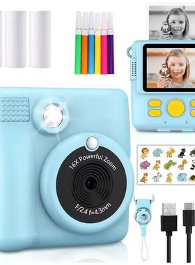 Portable Instant Print Camera for Kids - 1080P HD Video
