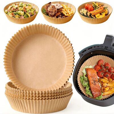 50pcs 8in Air Fryer Parchment Liners, Fit 5-8QT Fryer, Non-S