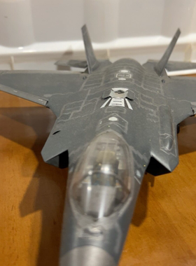 1/48 F35A战斗机模型。机身灰色涂装，细节精致，做工扎实。舱盖