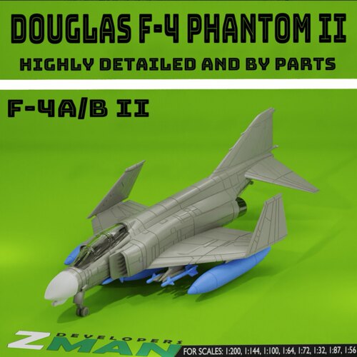 北江动力美国海空军F4-A/B鬼怪舰载机战斗机飞机树脂白膜1/144默