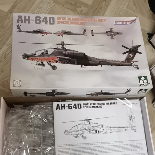 老公模型出 雪人1/35荷兰 AH-64D长弓阿帕奇武装直升机版 SP-2609