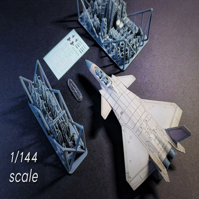 【1/144】J20s 双座   树脂拼装模型1/144比例  树脂机身+打印