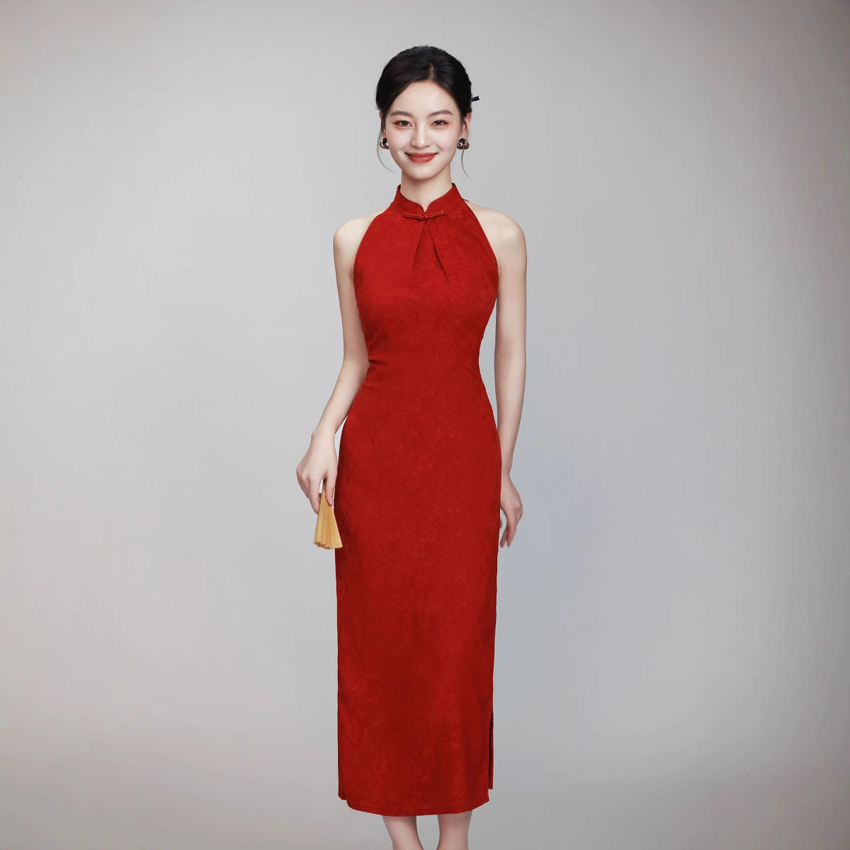 2026新款结婚晨袍女新娘婚礼新中式改良旗袍红色风感复古小礼服高