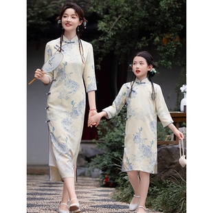2026新款新中式女大童亲子装旗袍秋季国风儿童母女改良连衣裙
