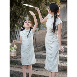 2026新款旗袍亲子装潮春夏母女装连衣裙改良民族中国风裙子旗