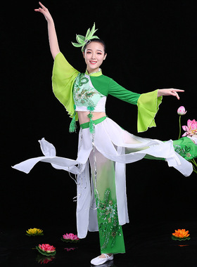 2026新款古典舞民族现代开舞中国风茉莉花秧歌服扇子舞蹈服装