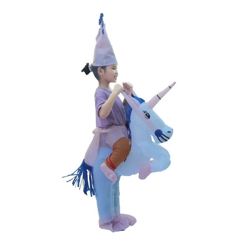 2025新款万圣节圣诞节儿童独角兽充气服天马角马卡通人偶服骑