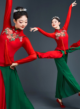 2026新款秧歌服演出服女腰鼓队迎新扇子舞蹈表演服装广场舞套