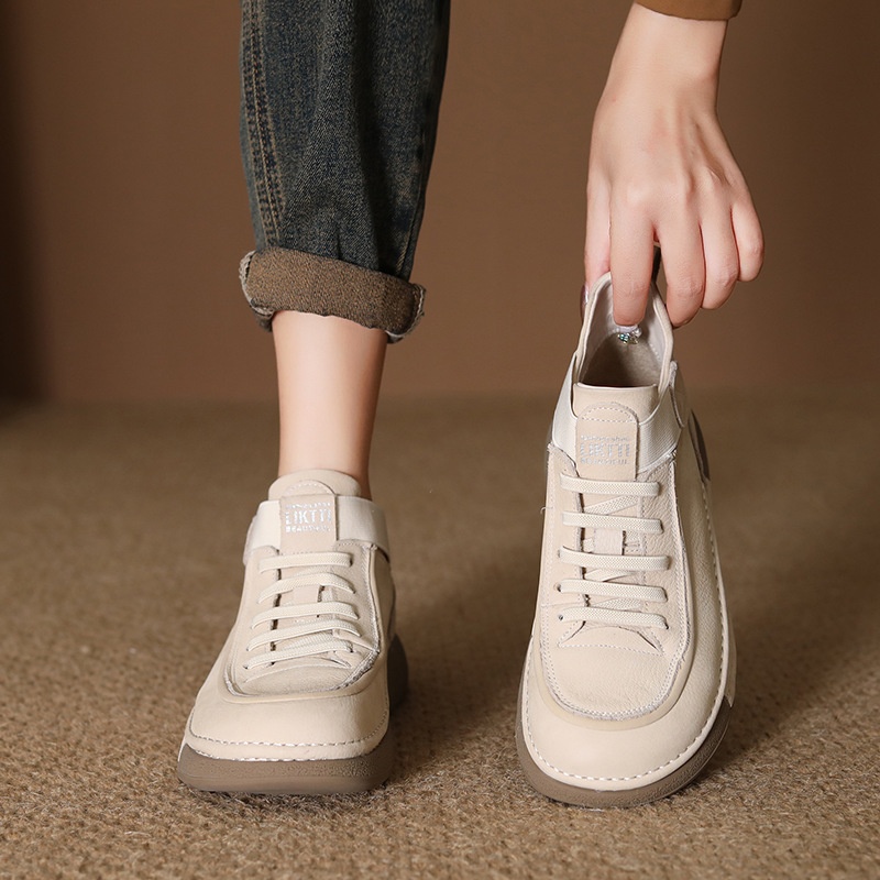 2025新款头层牛皮秋冬中帮马丁靴户外工装鞋皮鞋女加绒休闲潮