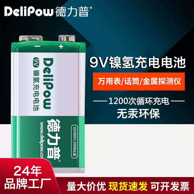 德力普9V镍氢可充电电池