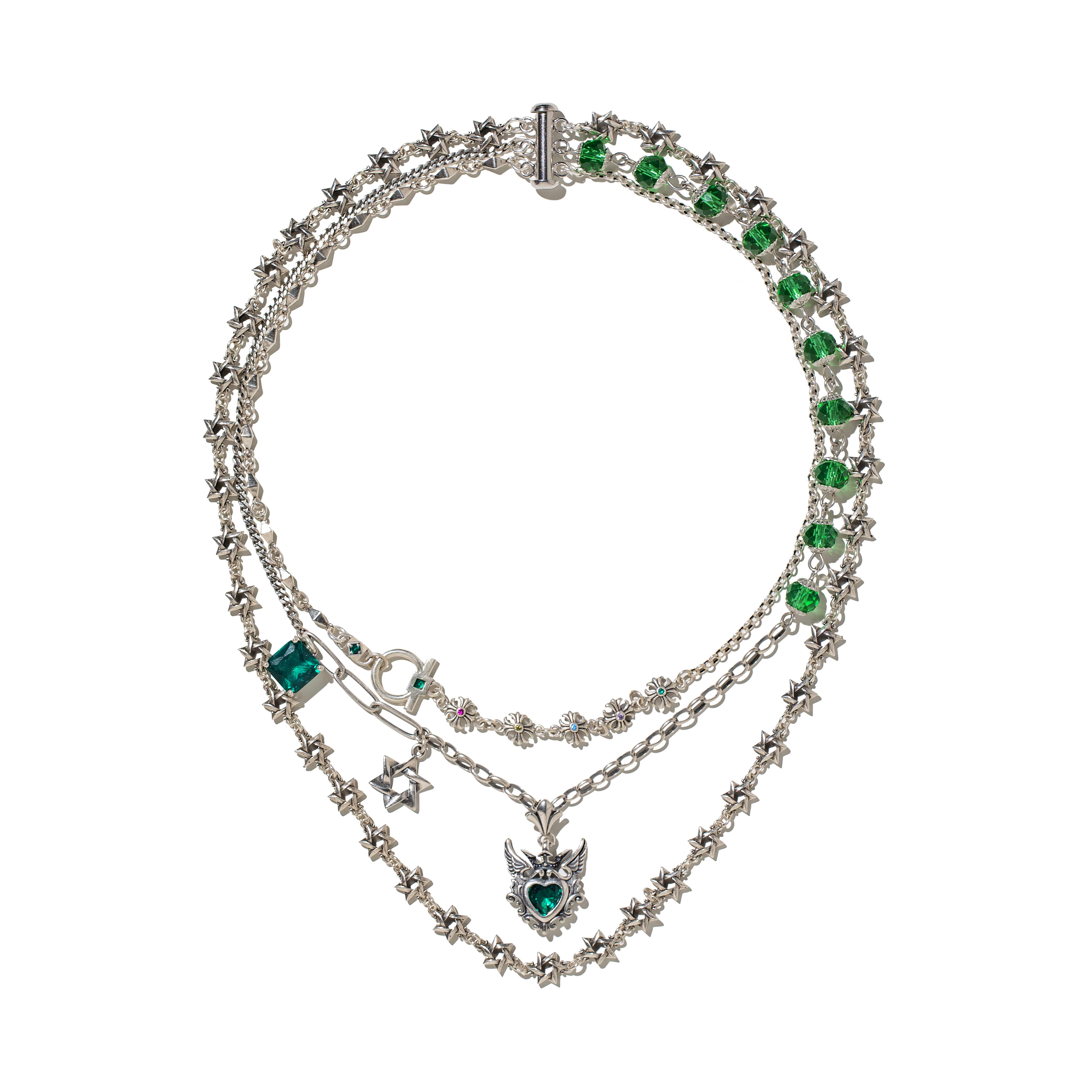 VOWOW幽灵公主S925纯银叠链项链