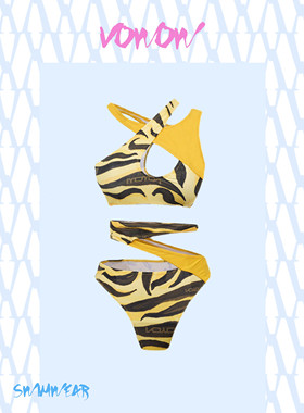 VOWOW原创 虎纹泳衣运动休闲比基尼ins风温泉冲浪海滩吸睛穿搭
