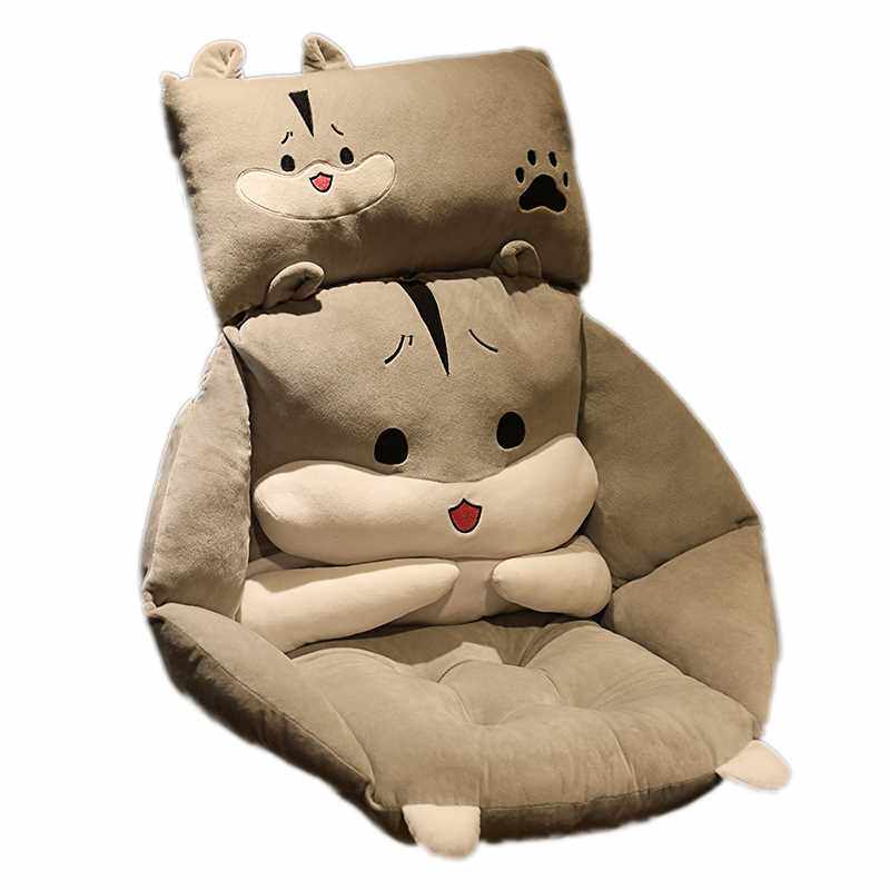 新品坐垫办公室久坐靠背一体座椅垫学生宿舍屁垫椅子靠垫子冬季毛