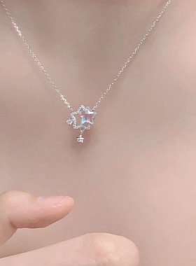 小红书同款幻彩双子星项链女ins轻奢小众星星项链闺蜜生日礼物女