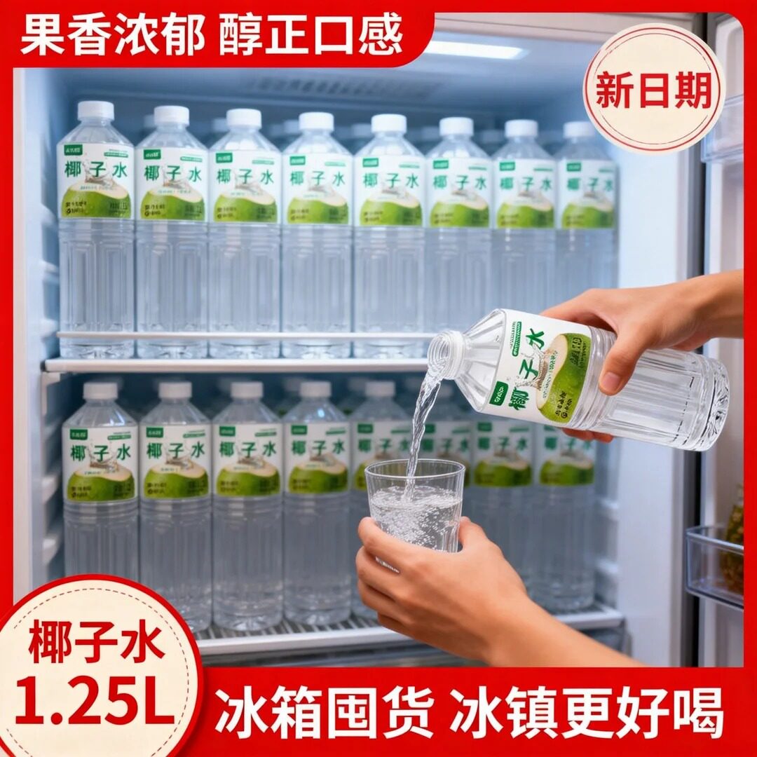 【爆款椰子水】1250ML无菌灌装批发整箱特价椰青原味解渴补水0脂