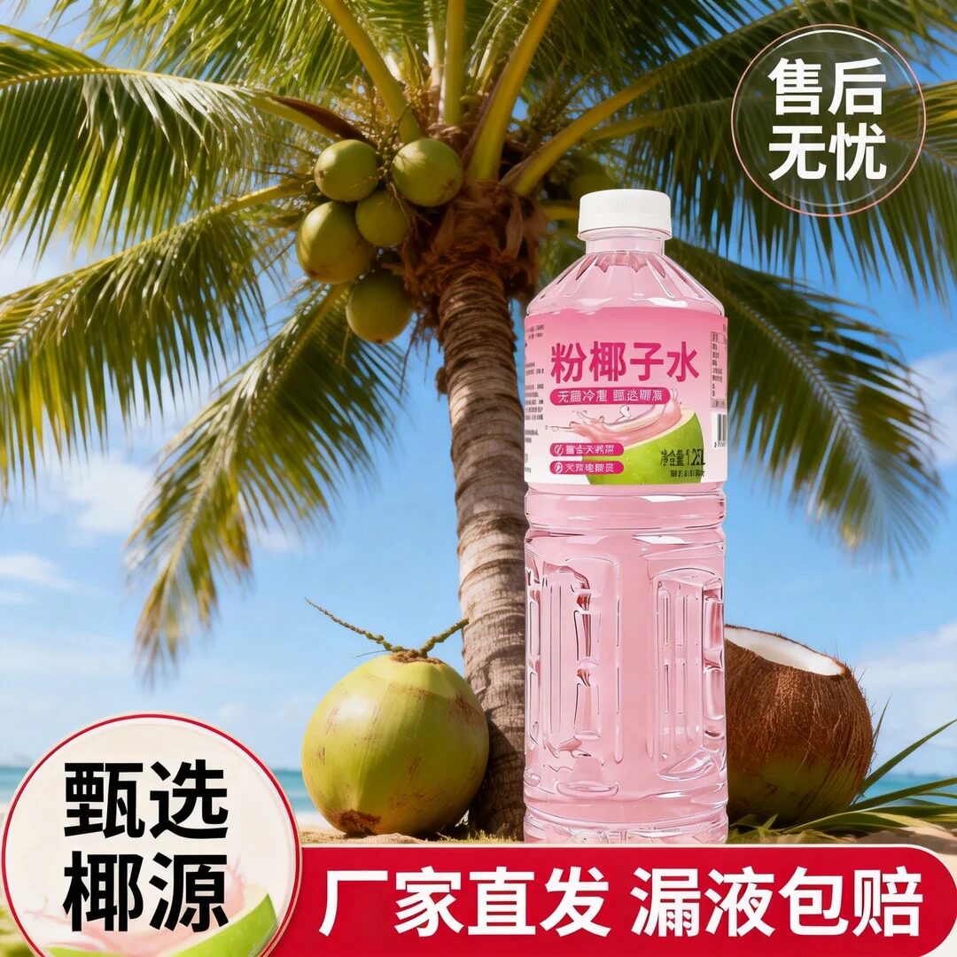 【售后无忧】粉椰子水1.25L一整箱清爽解渴厂家直发破损包赔便宜