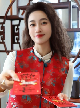 新中式时尚百搭气质国风马甲7297