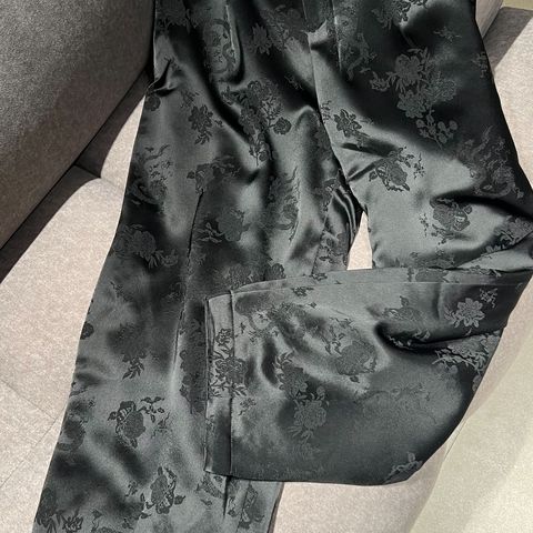 《秀秀定制》冬季高腰新中式百搭显瘦宽松垂感潮流加棉休闲裤2956