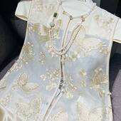 时尚 圆领刺绣薄马甲4426 气质中国风休闲新中式