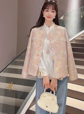 《七七定制》2026年早春薄款时尚新中式气质正肩外套7550