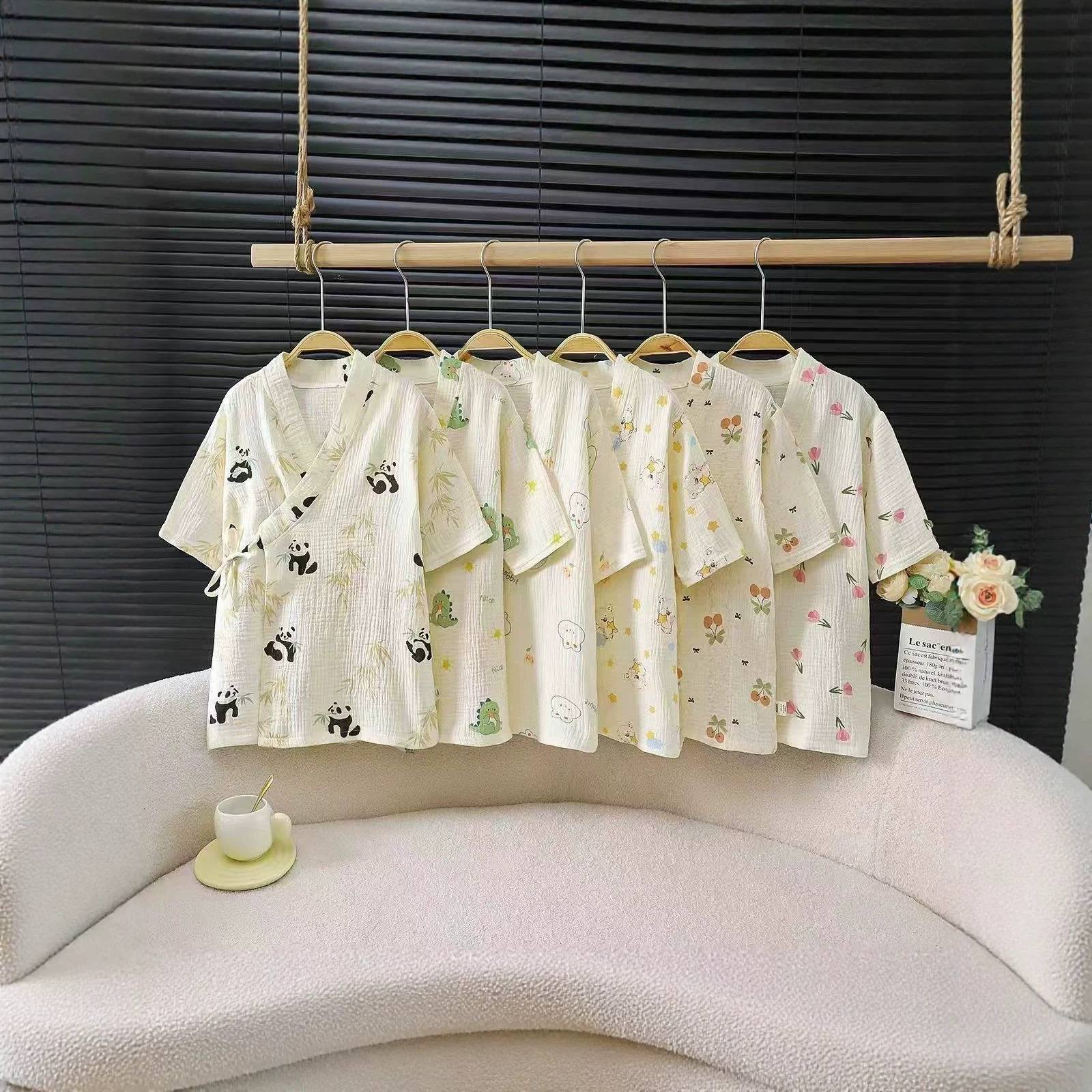儿童空调睡衣夏季薄款浴袍婴儿浴巾卡通家居服睡袍