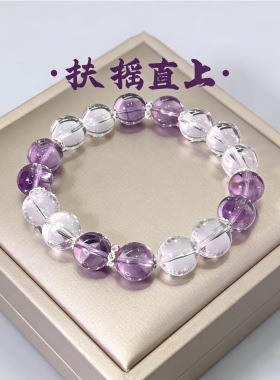 玻利维亚九紫离火手串轻奢小众设计上岸转运仿紫水晶手串闺蜜礼物