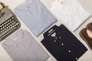 Qki精选纯棉牛津纺纽扣领休闲长袖衬衫修身版型多色百搭