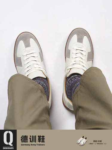 Qki推荐德训鞋German Trainers经典复古GAT小白鞋头层牛皮休闲鞋